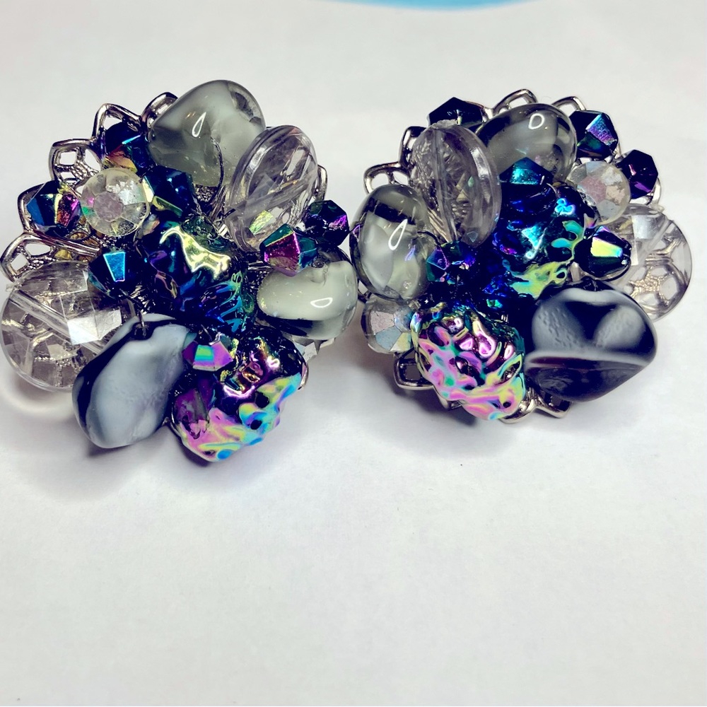 Handmade, Dazzling, Vintage Clip On Earrings